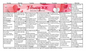 February 2020 – Activity Calendar